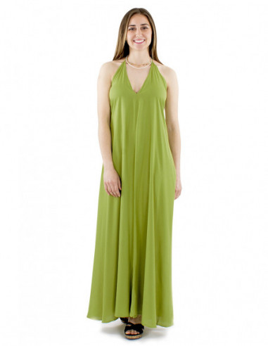 Robe longue dos nu, chic, fluide