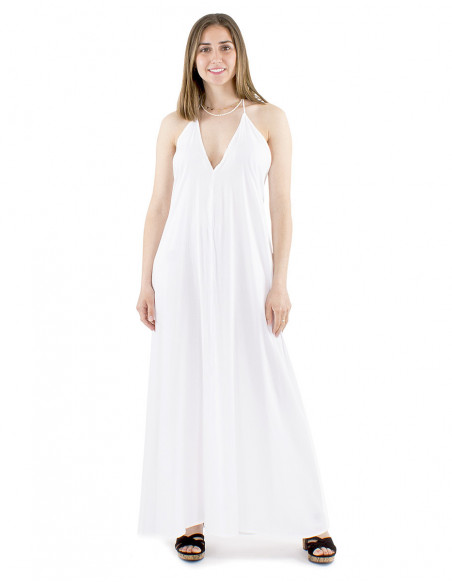 Robe longue dos nu, chic, fluide