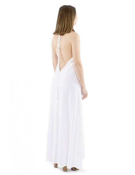 Robe longue dos nu, chic, fluide