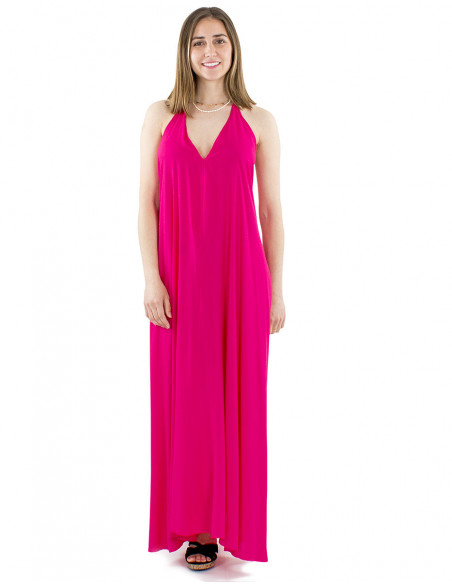 Robe longue dos nu, chic, fluide