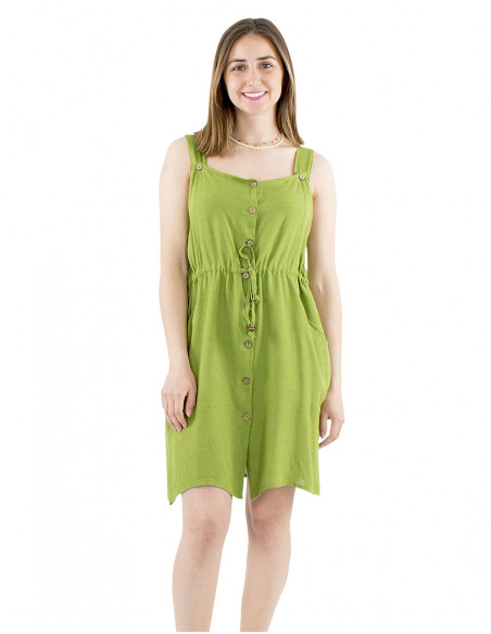 Midi chic dress wooden buttons