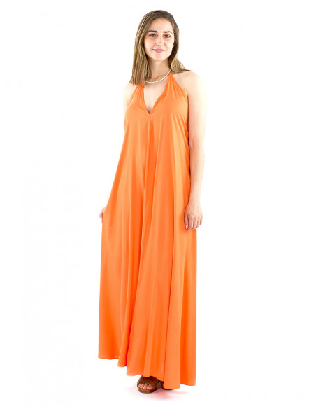 Robe longue dos nu, chic, fluide