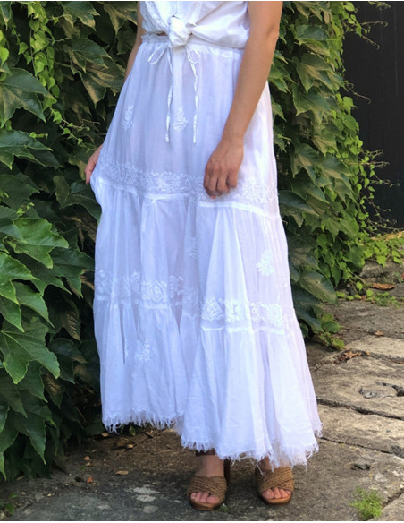 Handmade embroidered long skirt