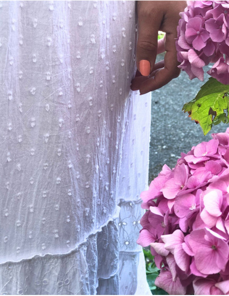 Robe longue romantique brodée
