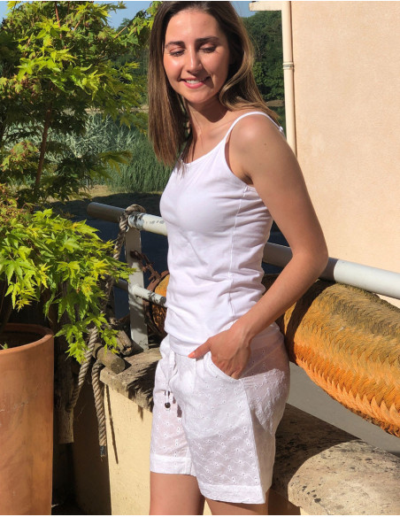 Short boho chic broderies et perles