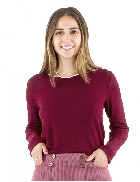 Plain Mottled-Knit Sweater