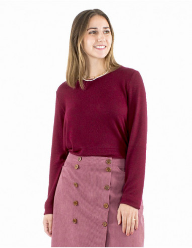 Pull uni maille tachetée