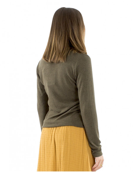 Gilet uni chiné à boutons