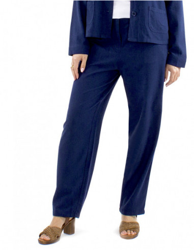 Pantalon coupe fuseau avec lin