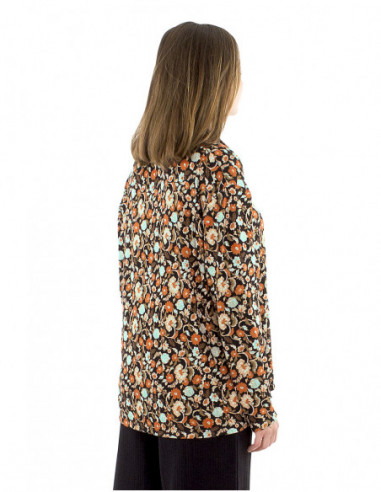Floral blouse with loose collar