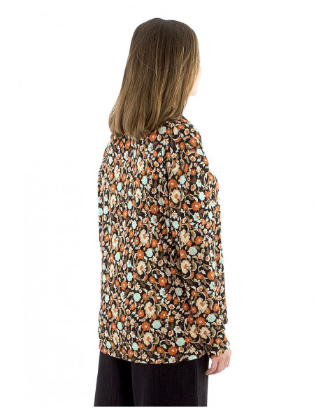 Floral blouse with loose collar
