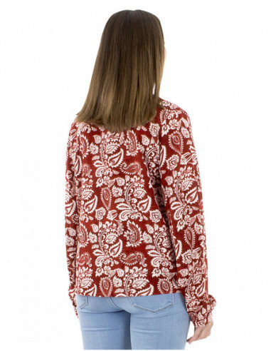 Buttoned floral bohemian blouse
