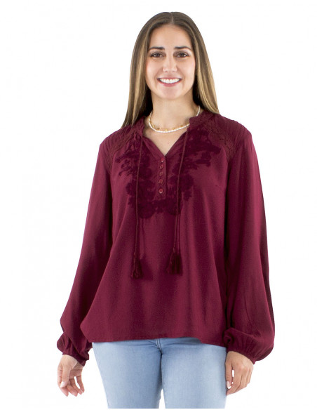 Embroidered bohemian blouse