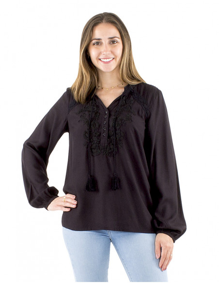 Embroidered bohemian blouse