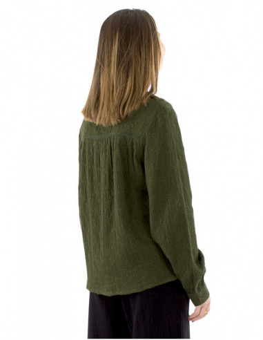 Chemisier brodé bohème fleurs