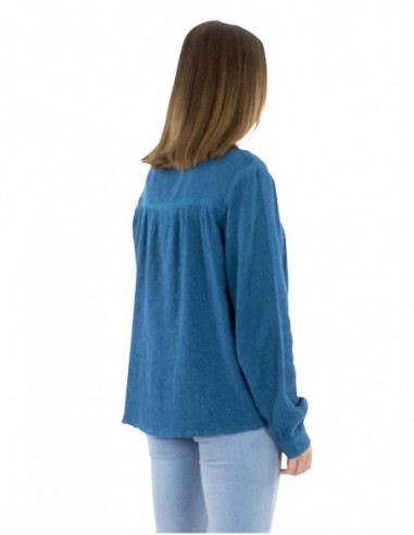 Bohemian floral embroidered blouse