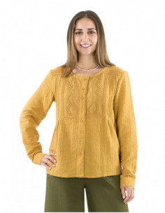 Chemisier brodé bohème chic