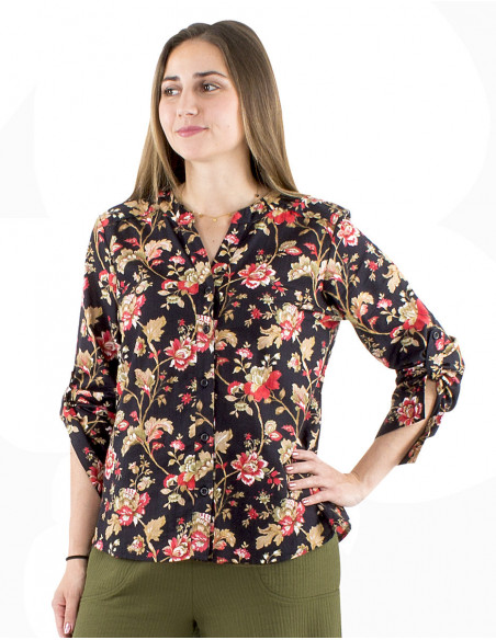 Bohemian floral pattern blouse