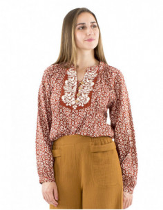 Boho blouse with floral... 2