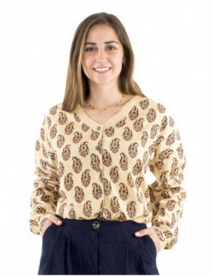 Ethnic paisley pattern blouse