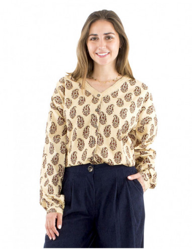 Ethnic paisley pattern blouse