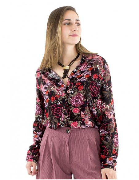 Retro style floral blouse