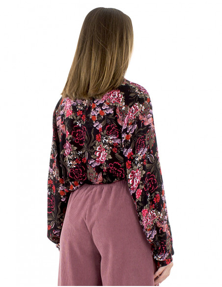 Retro style floral blouse