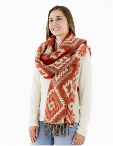 Oversized ethnic style scarf