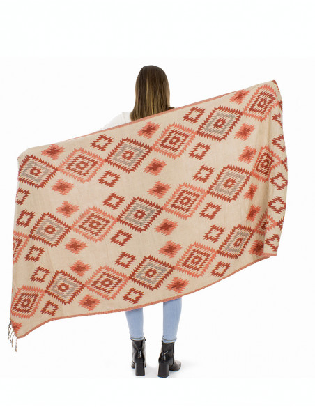 Oversized ethnic style scarf