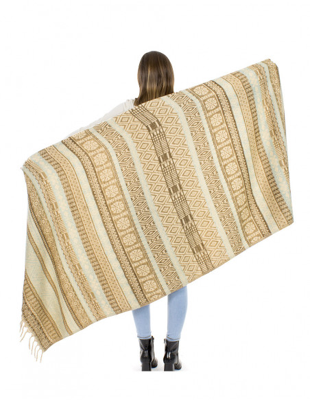 Oversized ethnic style scarf