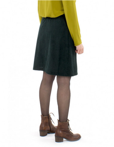 Short corduroy wrap skirt