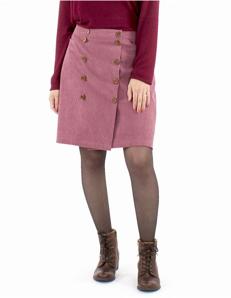 Jupe courte portefeuille velours