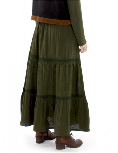 Long embroidered bohemian skirt