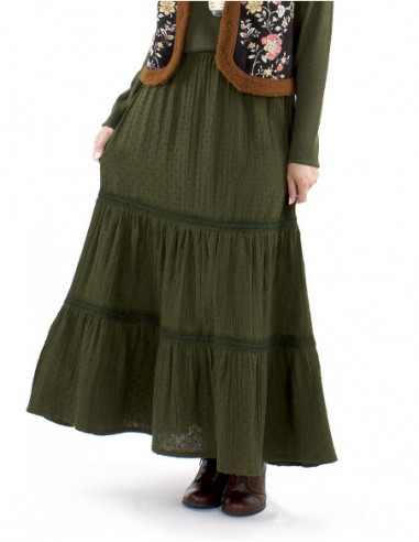Long embroidered bohemian skirt