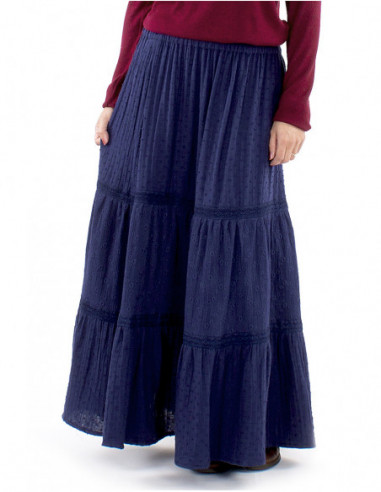 Long embroidered bohemian skirt