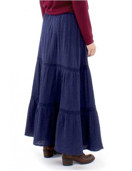 Long embroidered bohemian skirt