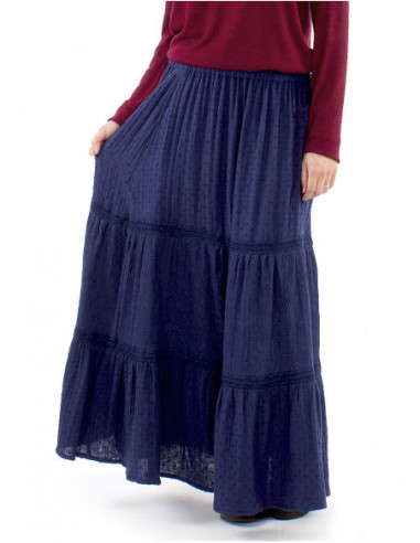 Long embroidered bohemian skirt