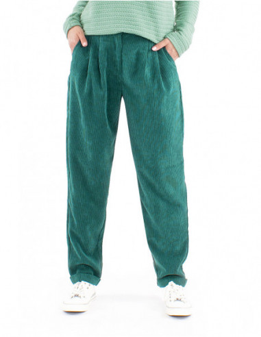 Carrot-cut corduroy pants