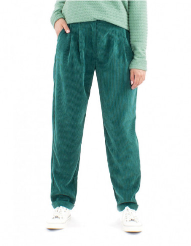 Carrot-cut corduroy pants