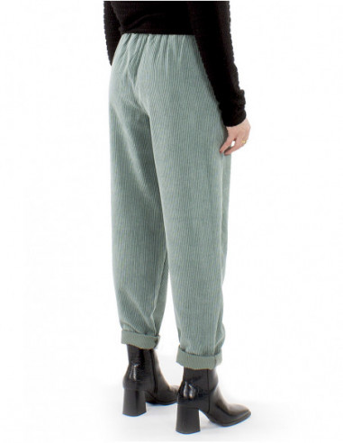 Carrot-cut corduroy pants