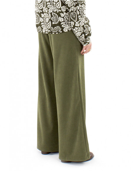 Pantalon évasé 70's velours côtelé