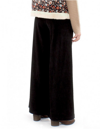 Pantalon évasé 70's velours côtelé