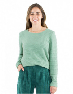 Round neck sweater in...