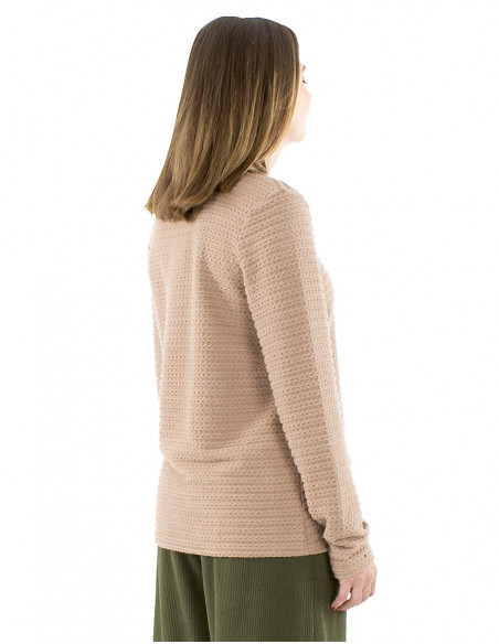 Pull col rond tissu jacquard