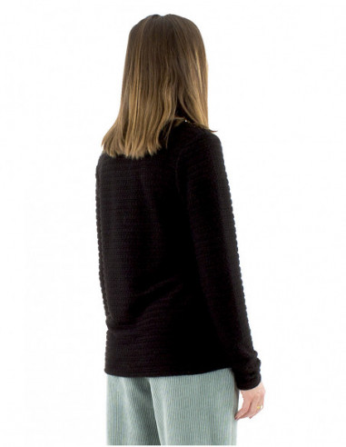 Pull col rond tissu jacquard