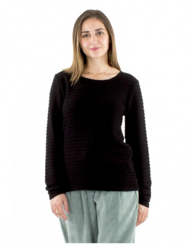 Pull col rond tissu jacquard
