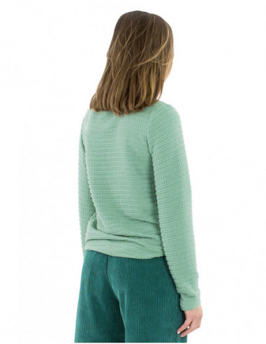 Round neck sweater in jacquard fabric