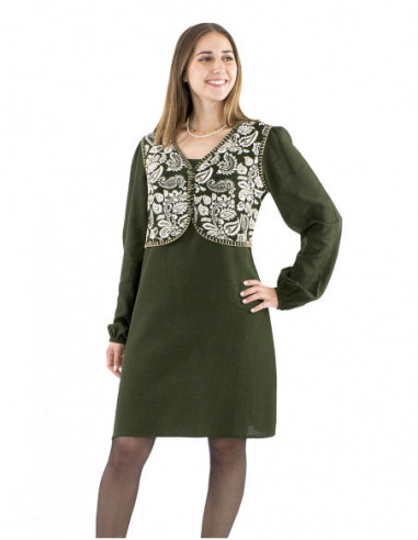 Robe courte boléro à motif