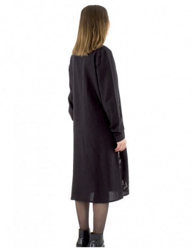 Robe longue ample brodée fleurs