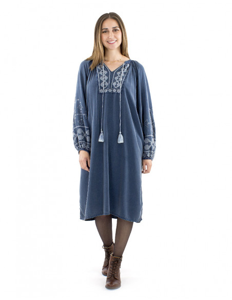 Long embroidered oriental style dress